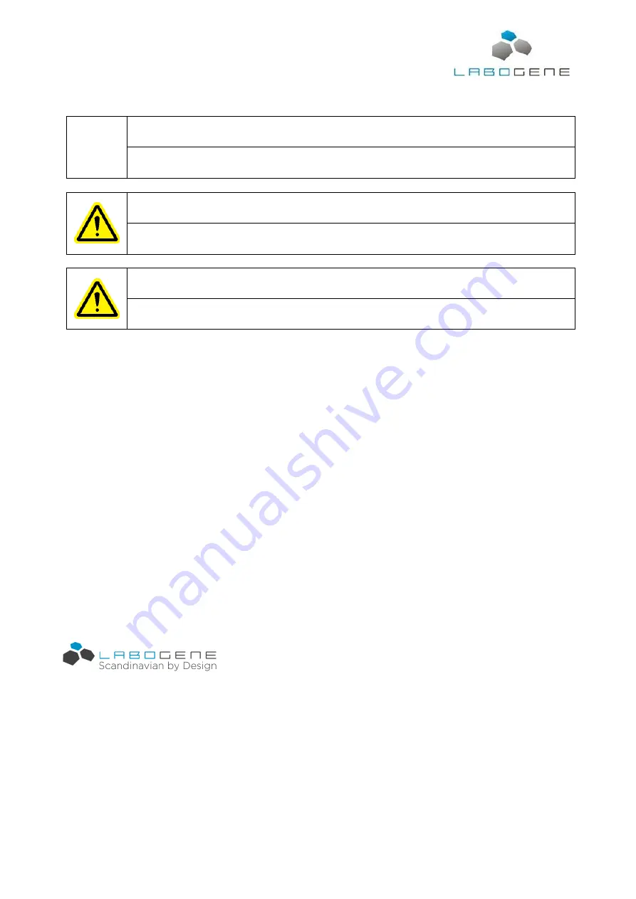 LaboGene CoolSafe Basic 110-4 Instruction Manual Download Page 4