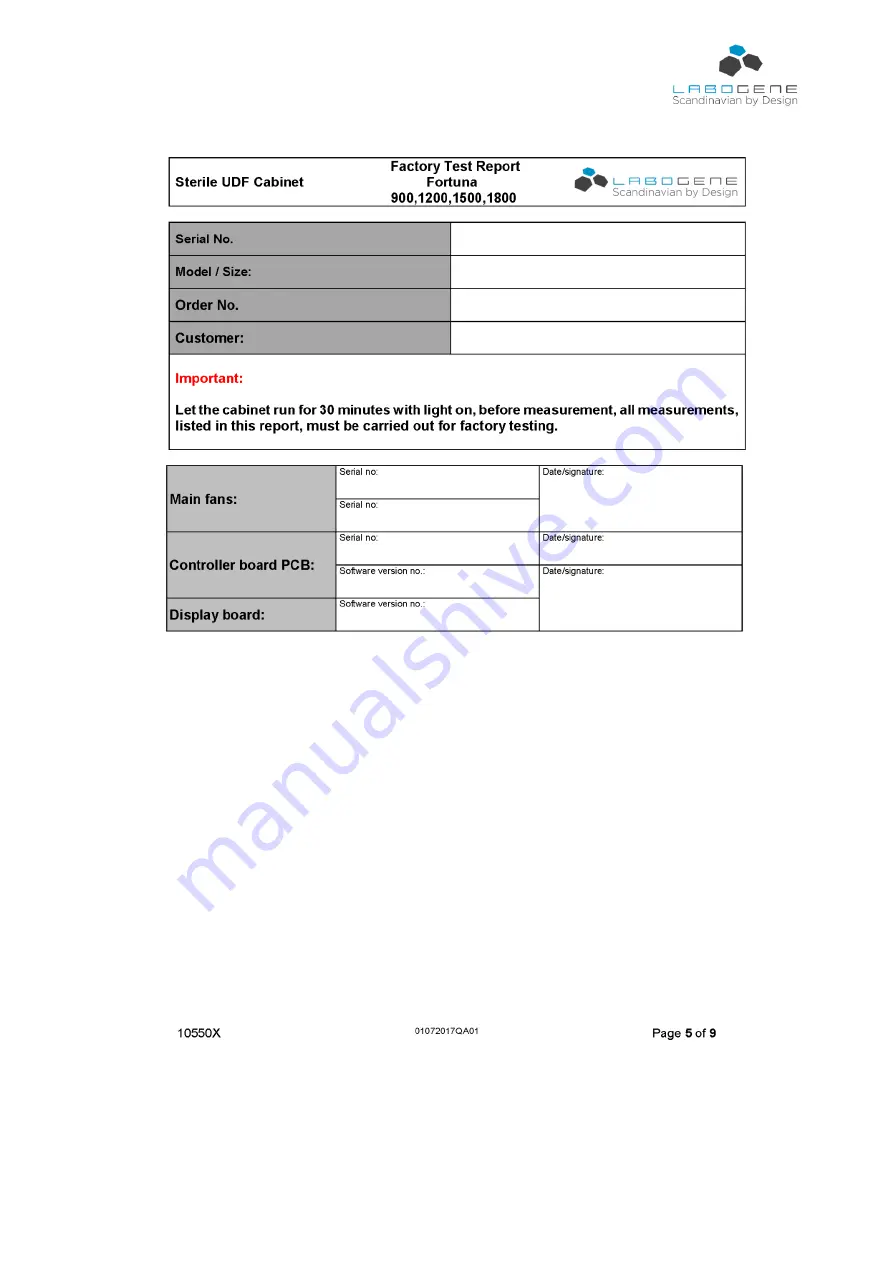 LaboGene Fortuna 1200 Instruction Manual Download Page 42