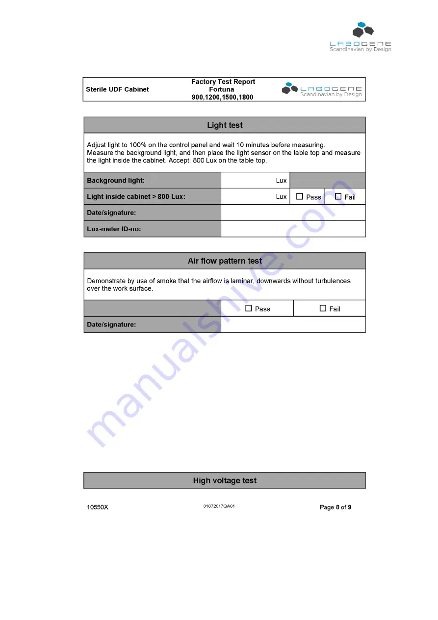 LaboGene Fortuna 1200 Instruction Manual Download Page 45