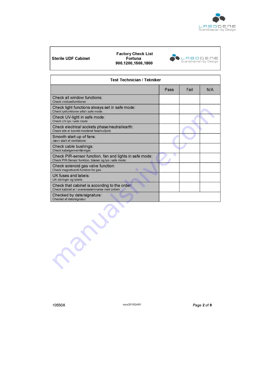 LaboGene Fortuna 900 Instruction Manual Download Page 39