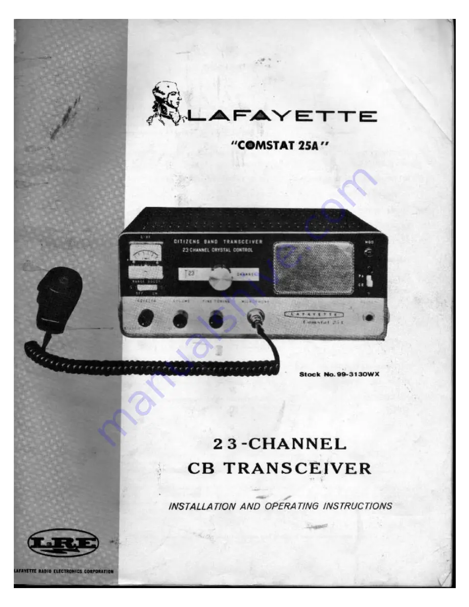 Lafayette Comstat 25A Installation And Operating Instructions Manual Download Page 1