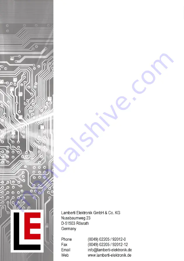 LAMBERTI ELEKTRONIK DFW HZR Operating And Commissioning Manual Download Page 16