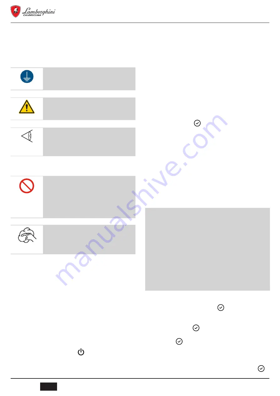 Lamborghini Caloreclima DORA 120 LT User, Installation, And Maintenance Manual Download Page 40