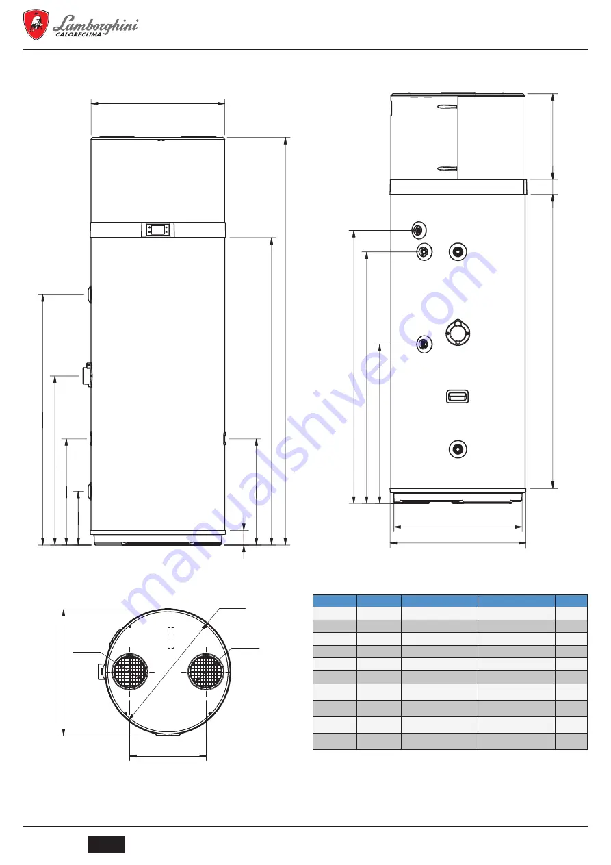 Lamborghini Caloreclima DORA 260 HT User And Installation Manual Download Page 8