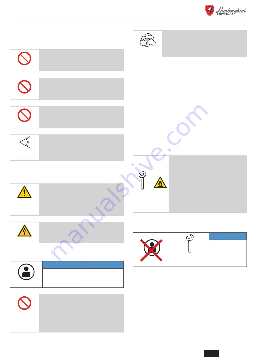 Lamborghini Caloreclima DORA 90 LT User, Installation, And Maintenance Manual Download Page 63