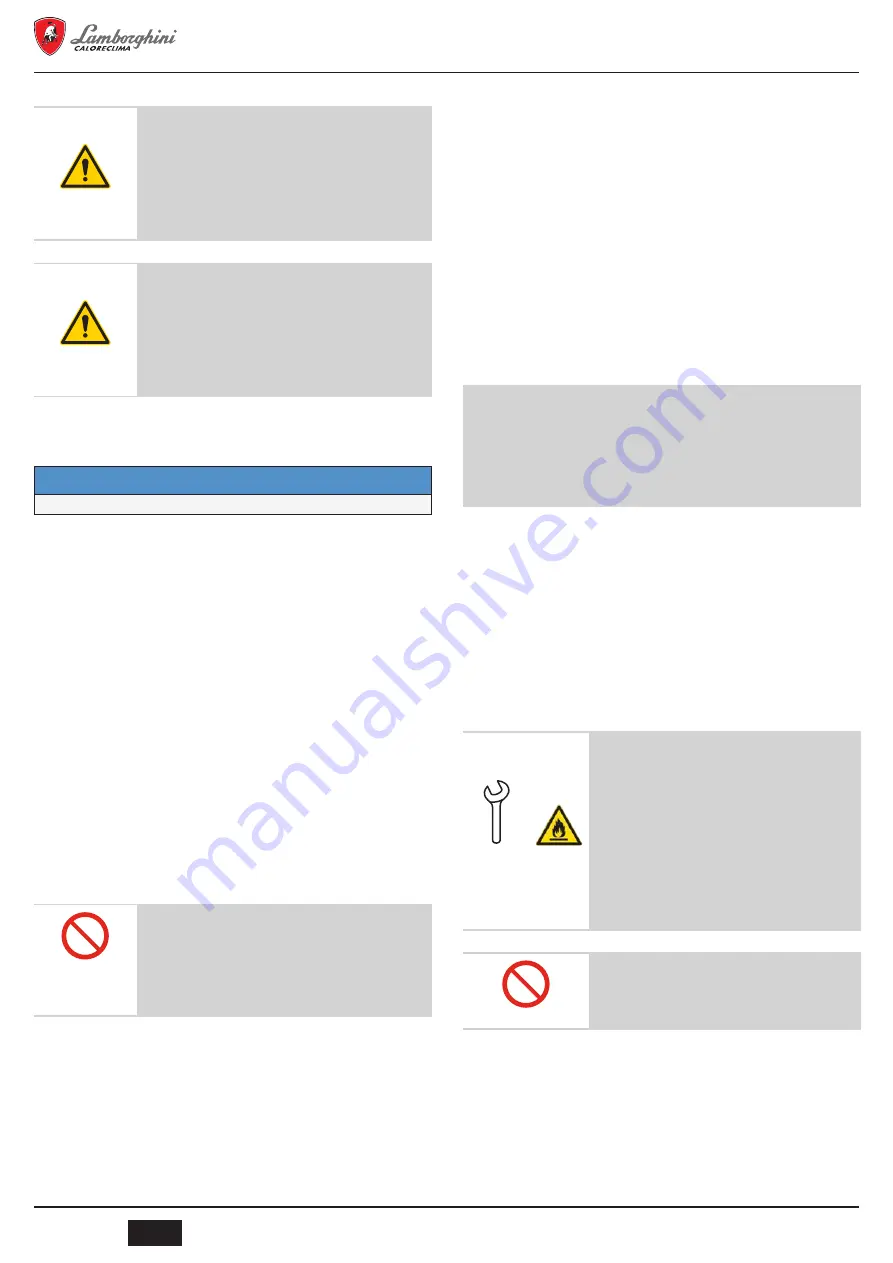 Lamborghini Caloreclima DORA 90 LT User, Installation, And Maintenance Manual Download Page 106