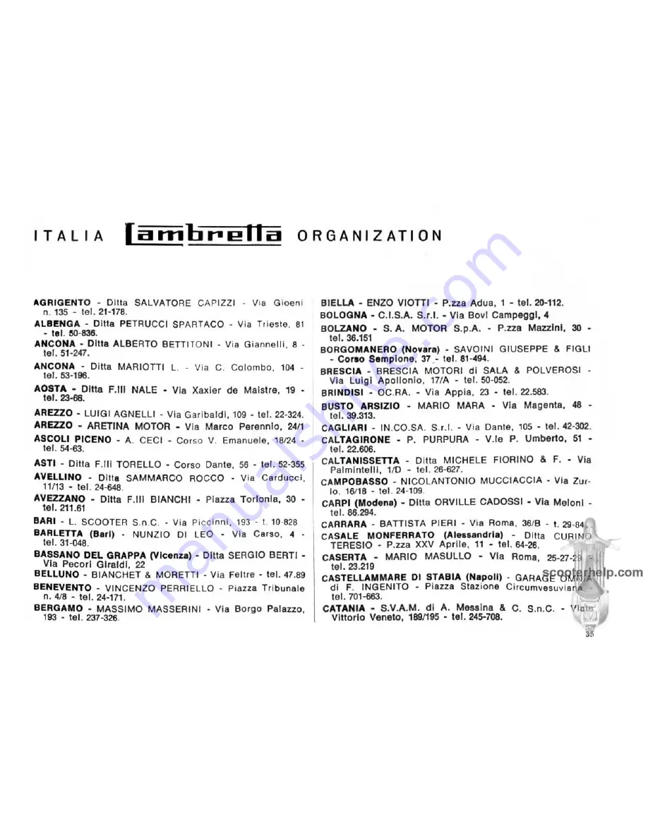 Lambretta 150 Li Instruction Booklet Download Page 37