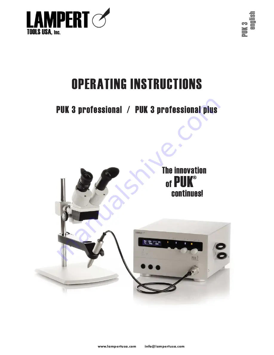 Lampert PUK 3 professional Operating Instructions Manual Download Page 1