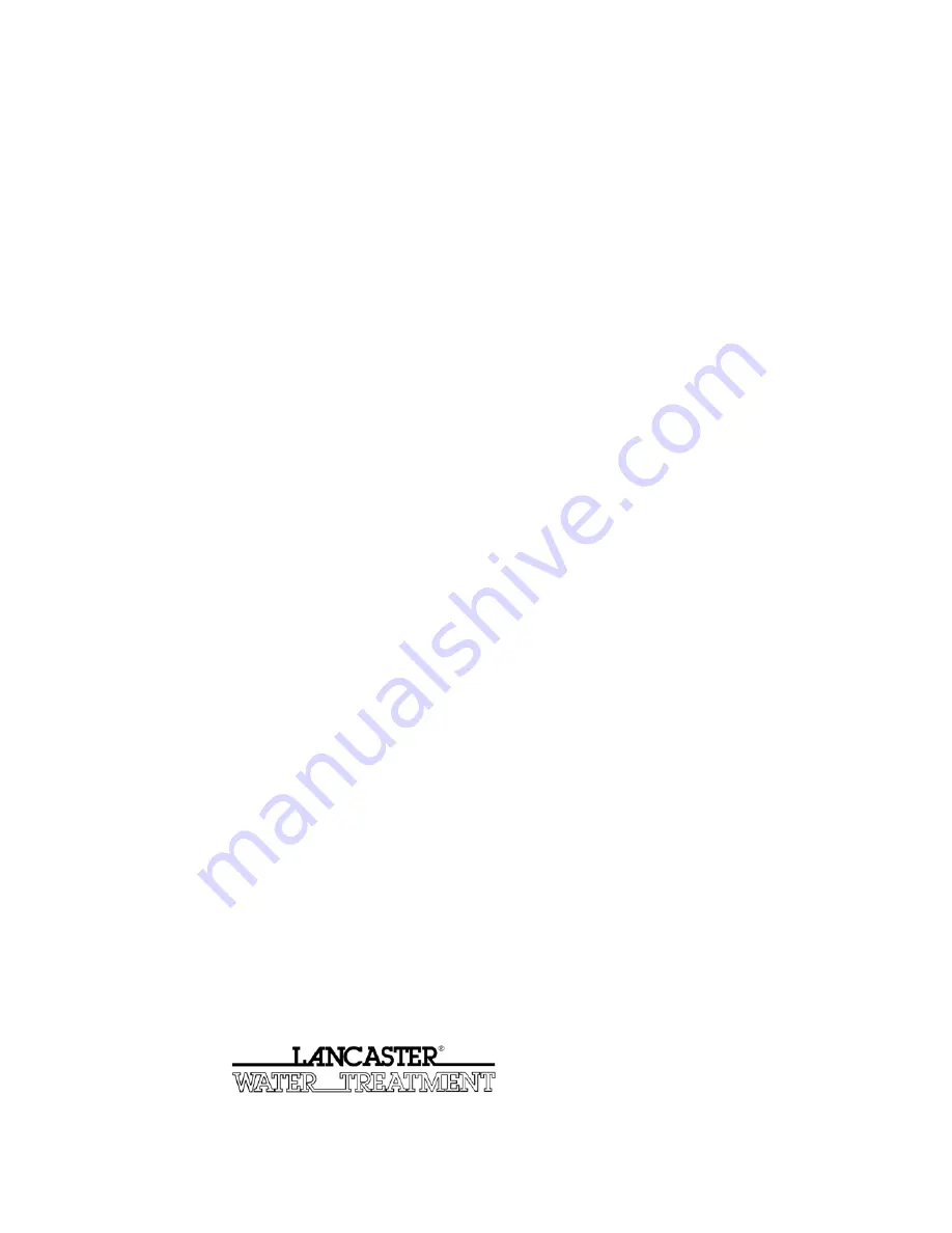 Lancaster 7-LX-100 Installation, Operating And Service Manual Download Page 30