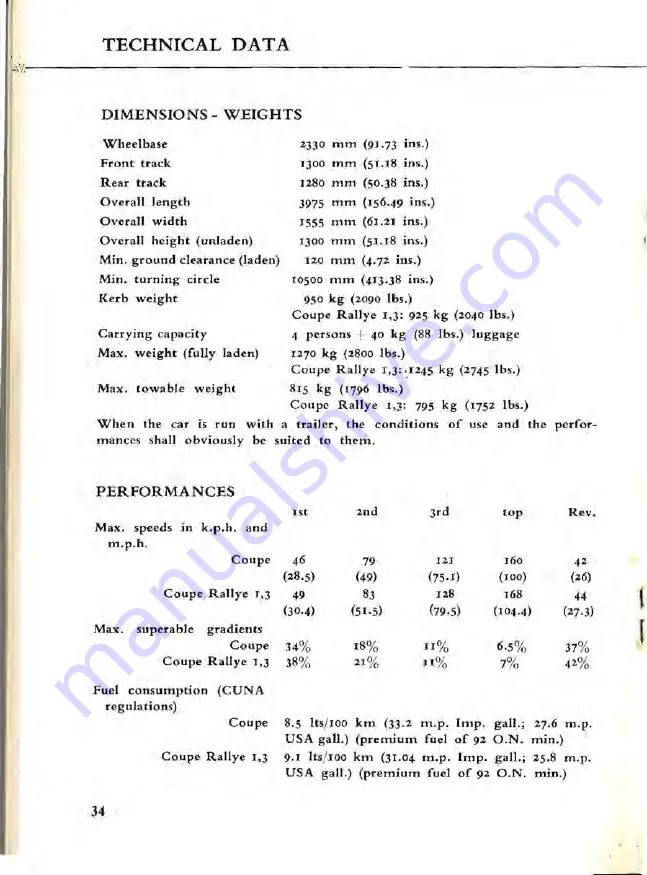 Lancia Fulvia Coupe Instruction Book Download Page 42