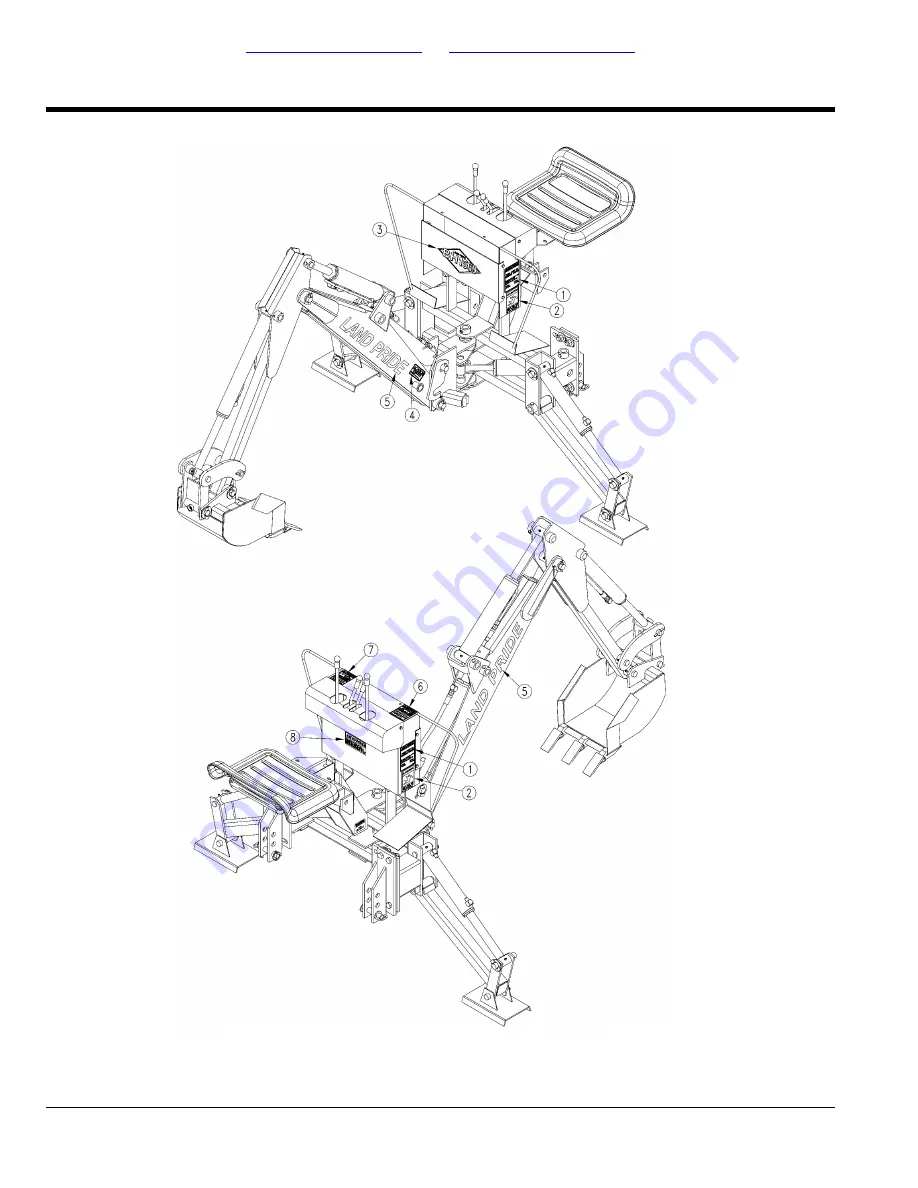 Land Pride Backhoe BH1560 Parts Manual Download Page 34