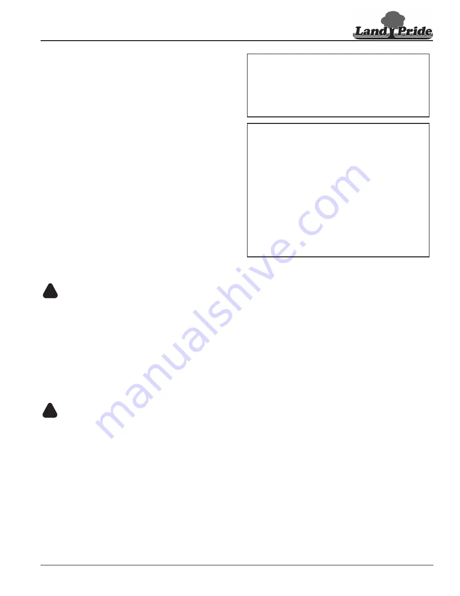 Land Pride RGA12 Series Operator'S Manual Download Page 17