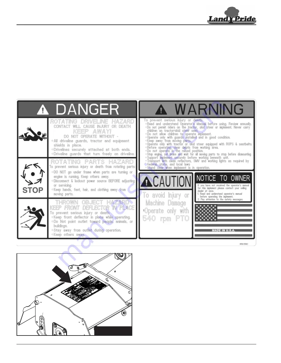 Land Pride RGR12 Series Operator'S Manual Download Page 8