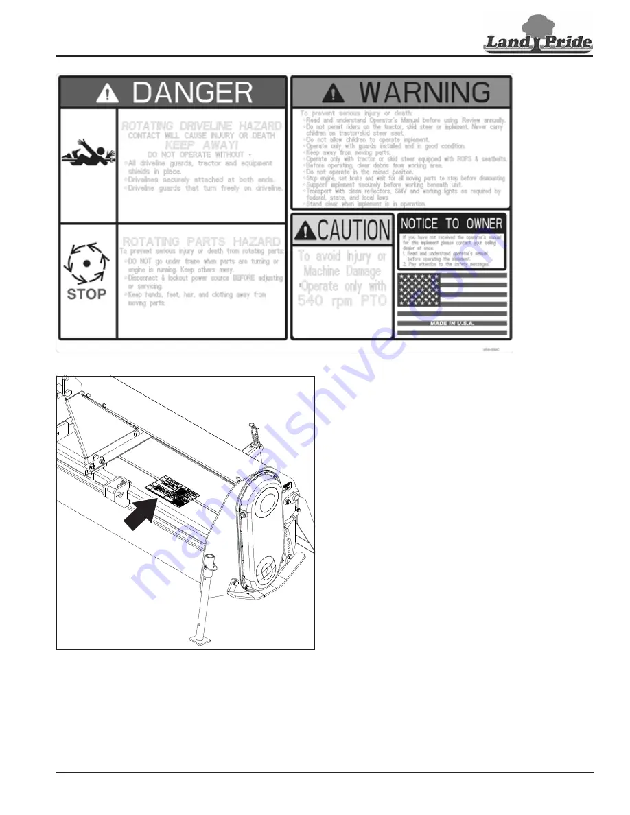 Land Pride RTA2064 Operator'S Manual Download Page 9