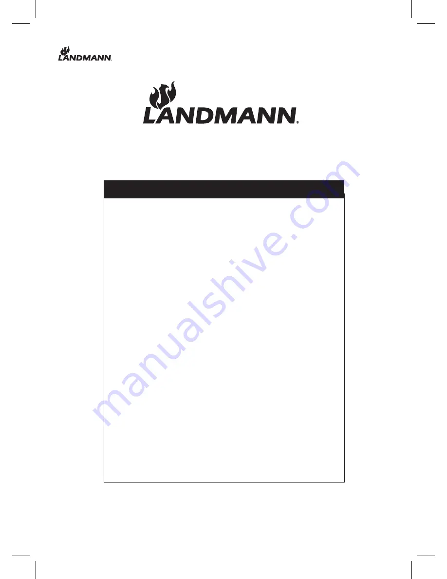 Landmann 525142 Assembly And Operating Instructions Manual Download Page 18