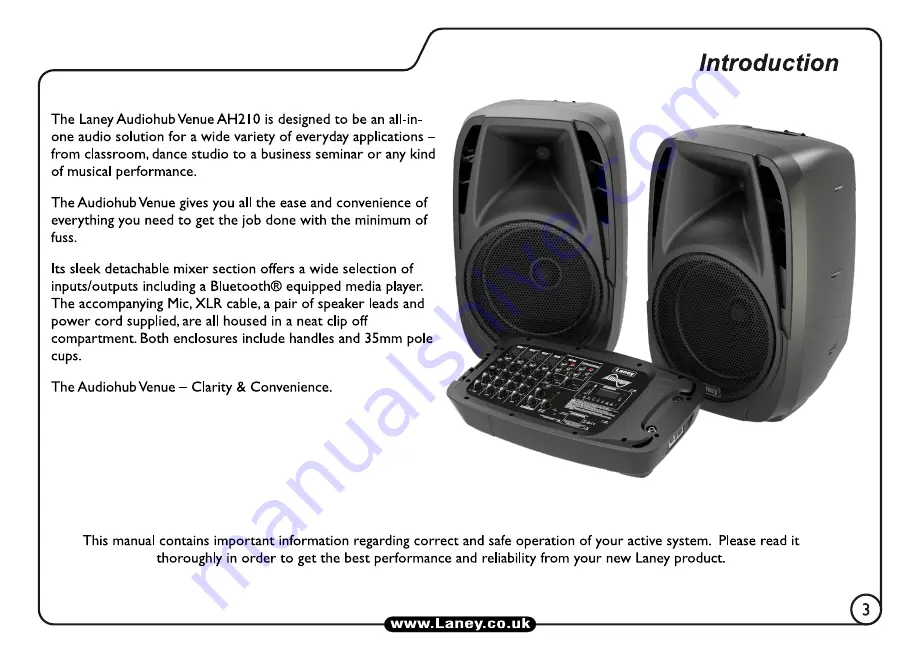 Laney AudioHub AH210 User Manual Download Page 3