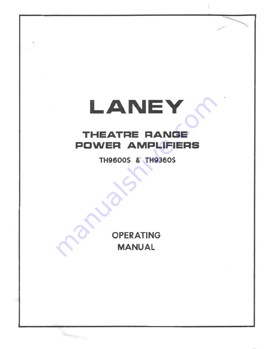 Laney TH9360S Operating Manual Download Page 1