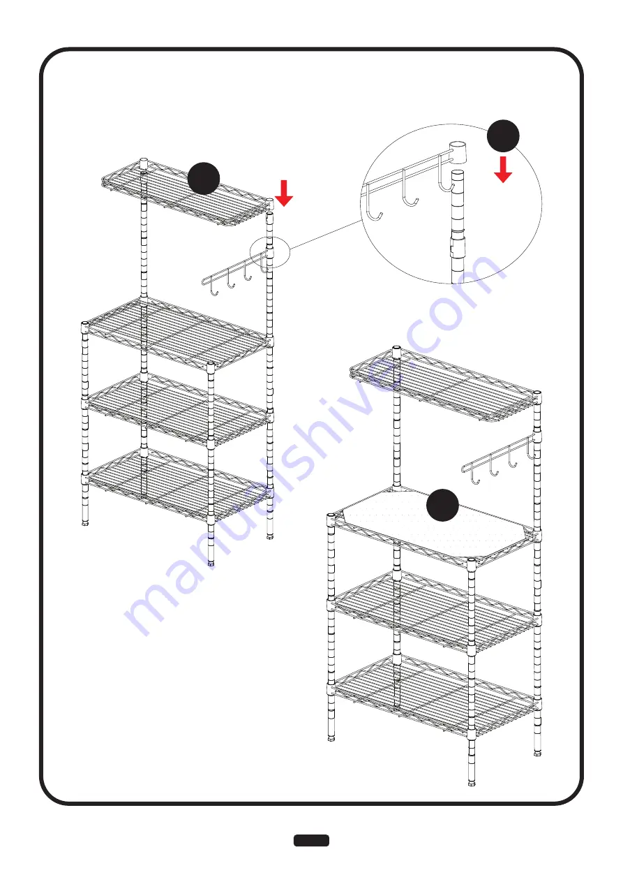 Langria 3-TIER WIRE BAKER'S RACK Assembly Instructions Manual Download Page 10