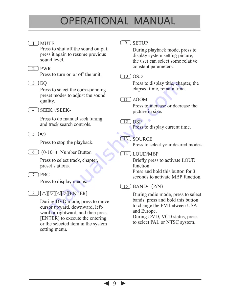 Lanzar SVDVD28 Operation Manual Download Page 9