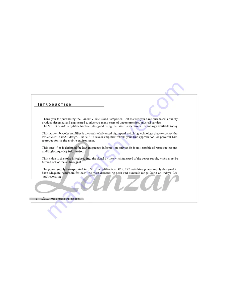 Lanzar VIBE 1800D Owner'S Manual Download Page 4