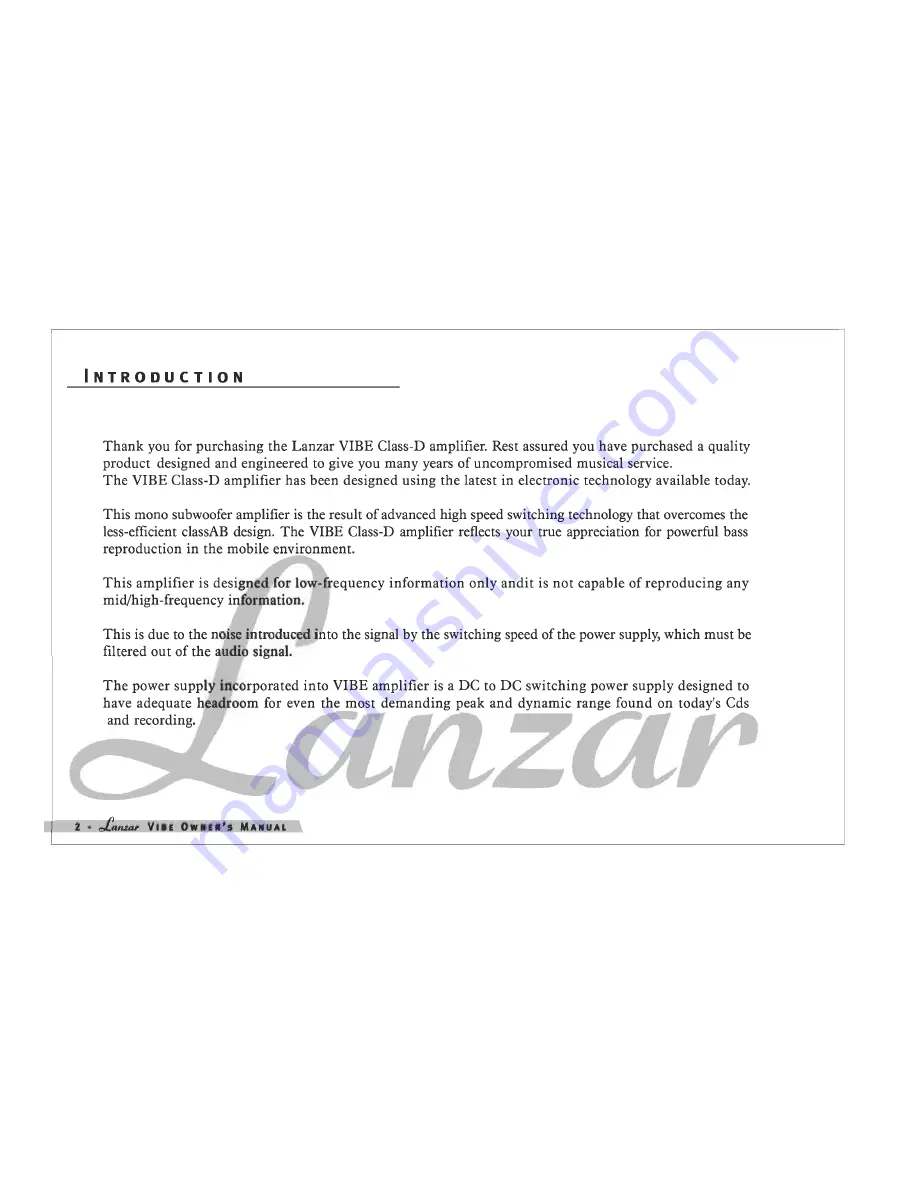 Lanzar VIBE300D Owner'S Manual Download Page 3