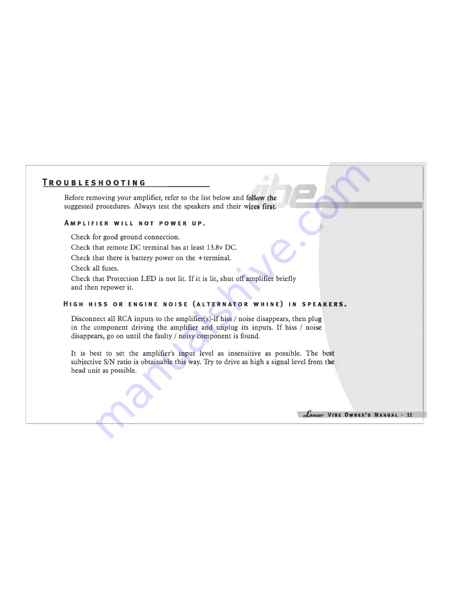 Lanzar VIBE300D Owner'S Manual Download Page 12