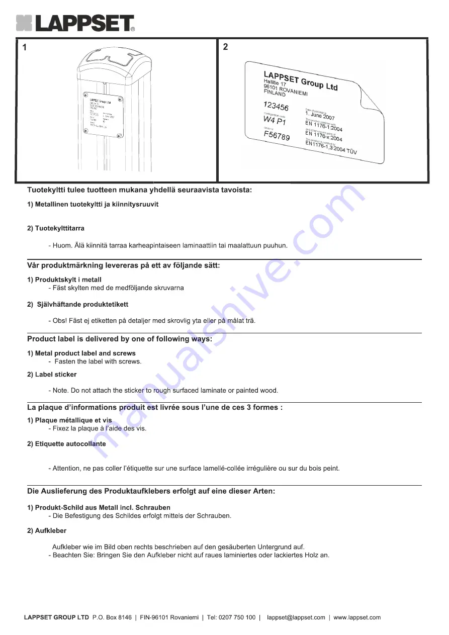 LAPPSET CLIMBING ADVENTURE Installation Instructions Manual Download Page 75