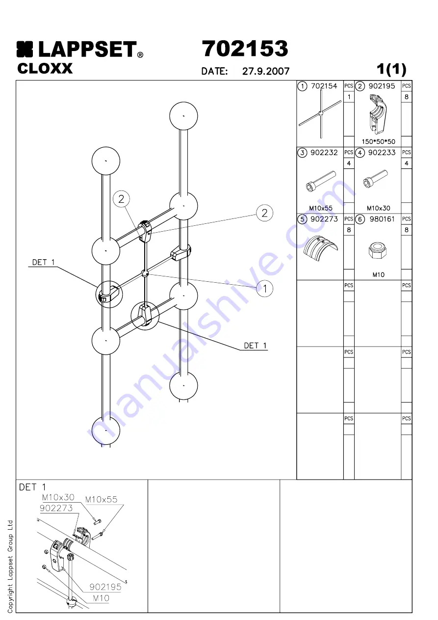 LAPPSET CLOXX Q03537 Installation Instructions Manual Download Page 53