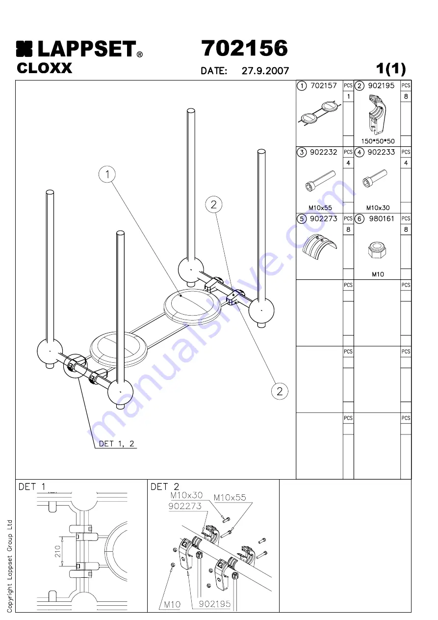 LAPPSET CLOXX Q03537 Installation Instructions Manual Download Page 57