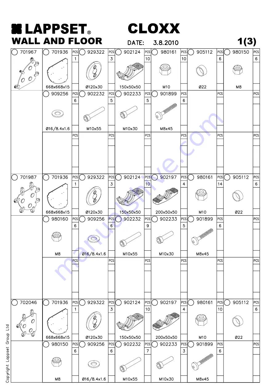 LAPPSET CLOXX Q05040 Скачать руководство пользователя страница 2