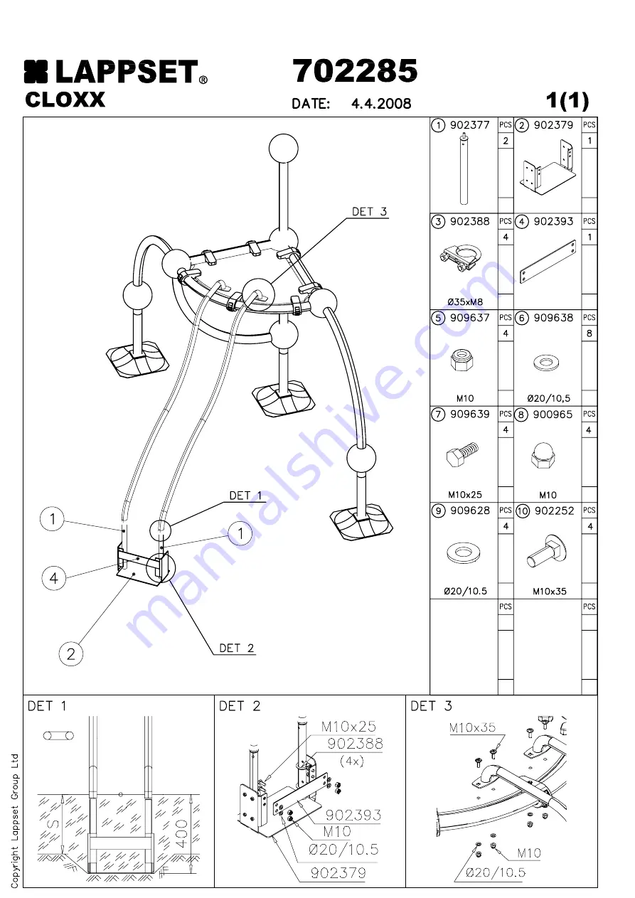 LAPPSET CLOXX Q05040 Скачать руководство пользователя страница 7