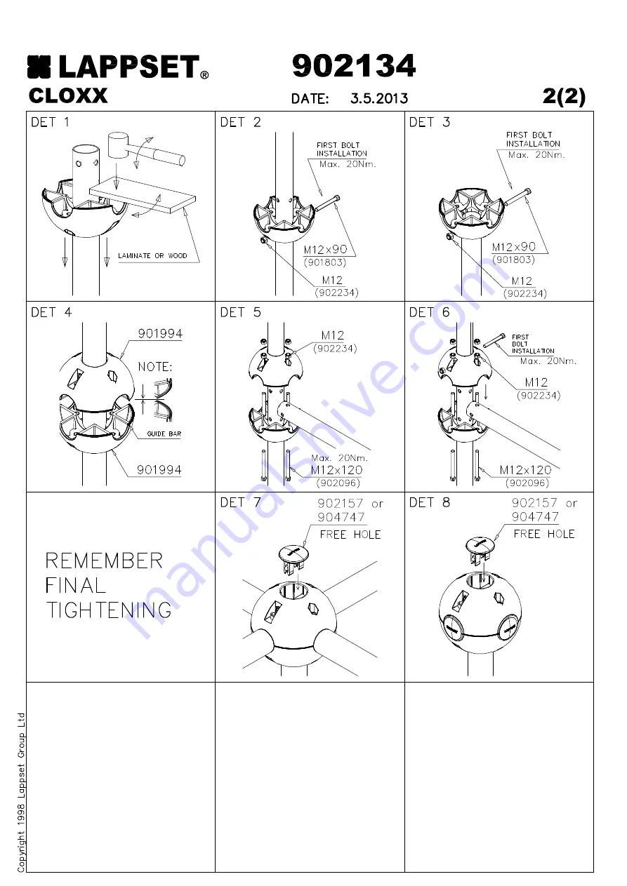 LAPPSET CLOXX Q05040 Manual Download Page 12