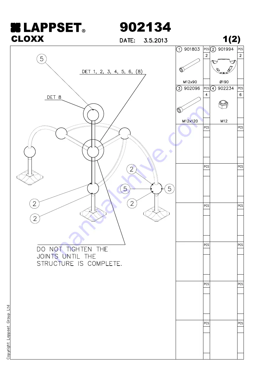 LAPPSET CLOXX Installation Instructions Manual Download Page 18