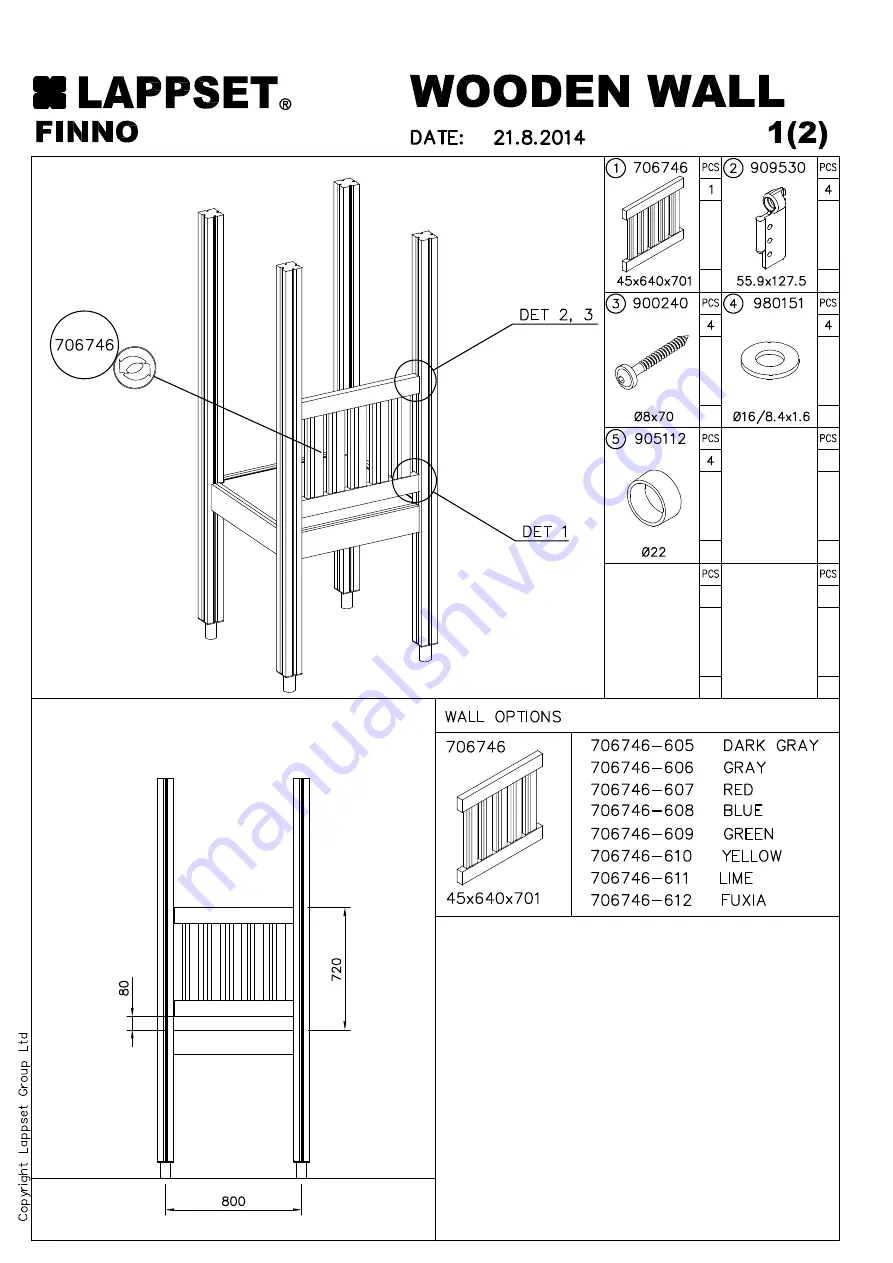 LAPPSET FINNO Q12189 Installation Instructions Manual Download Page 43