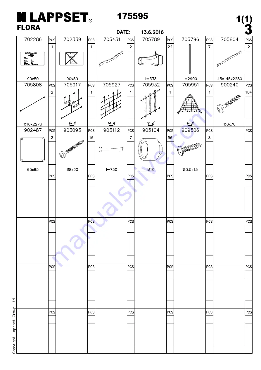 LAPPSET Q10836 Installation Instructions Manual Download Page 60