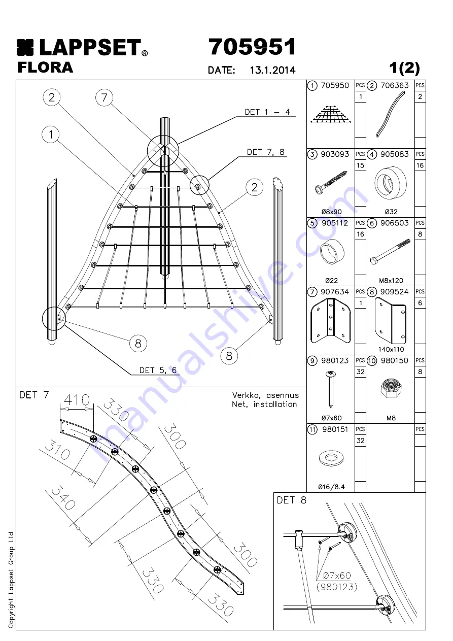 LAPPSET Q10836 Installation Instructions Manual Download Page 75