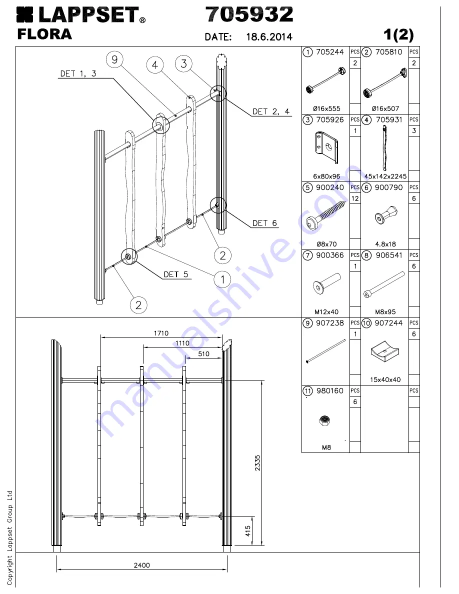 LAPPSET Q10836 Installation Instructions Manual Download Page 81