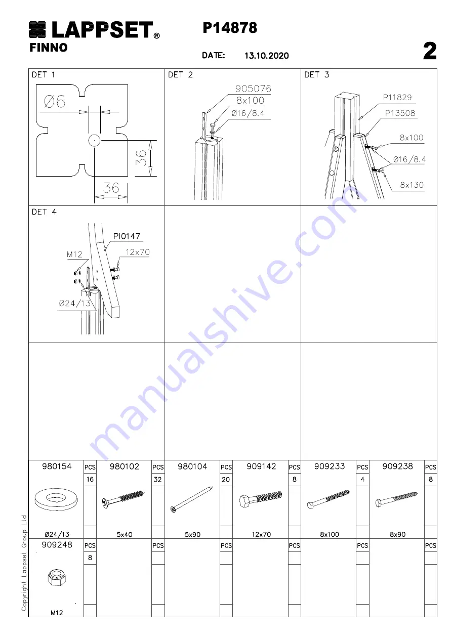 LAPPSET Q15473 Installation Instructions Manual Download Page 40