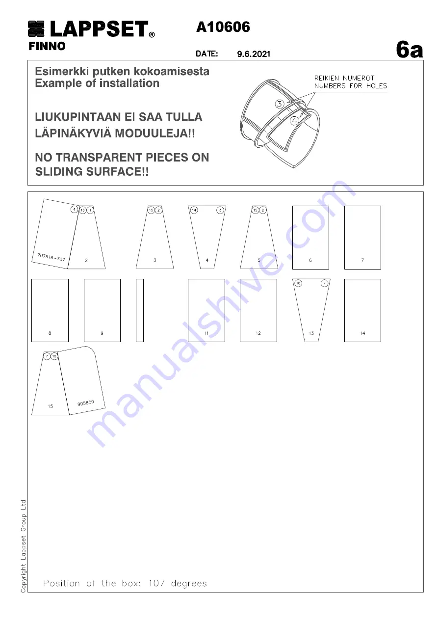 LAPPSET Q15473 Installation Instructions Manual Download Page 73