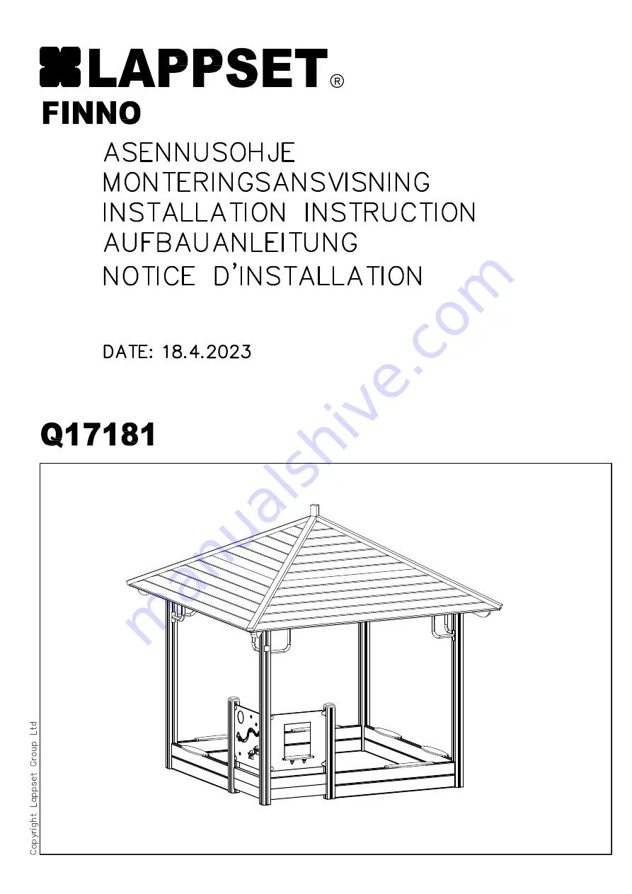 LAPPSET Q17181 Installation Instructions Manual Download Page 1