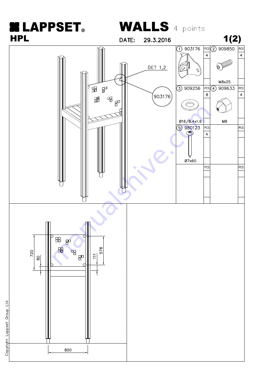 LAPPSET Theme Installation Instructions Manual Download Page 72