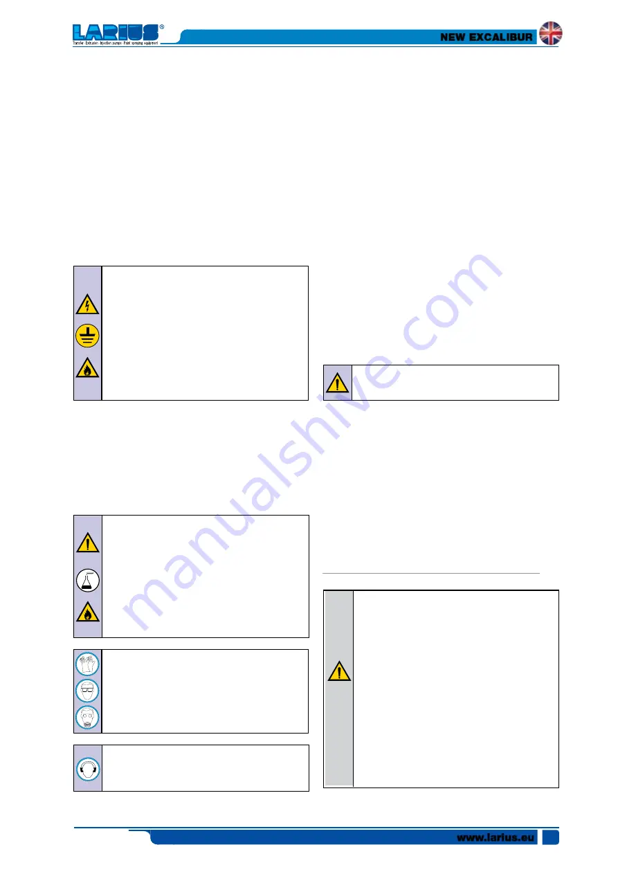 Larius New Excalibur Operating And Maintenance Instruction Manual Download Page 15