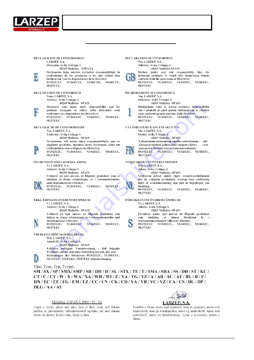 Larzep EE25030-CE/L Manual Download Page 7