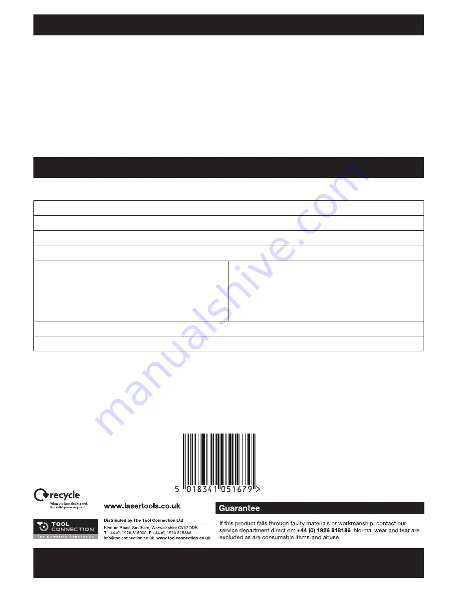 Laser Tools 5167 Instructions Manual Download Page 8