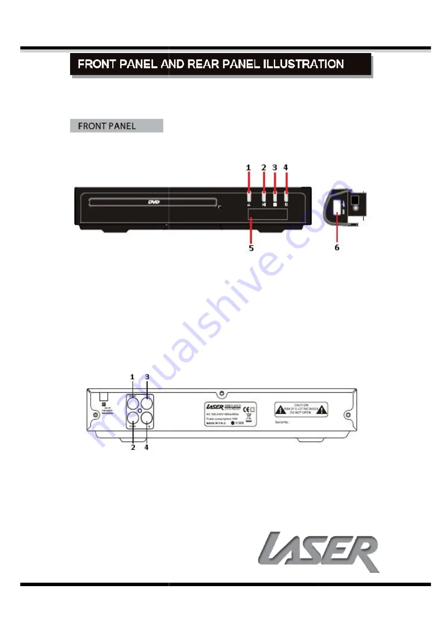 Laser DVD-HD007 Instruction Manual Download Page 4