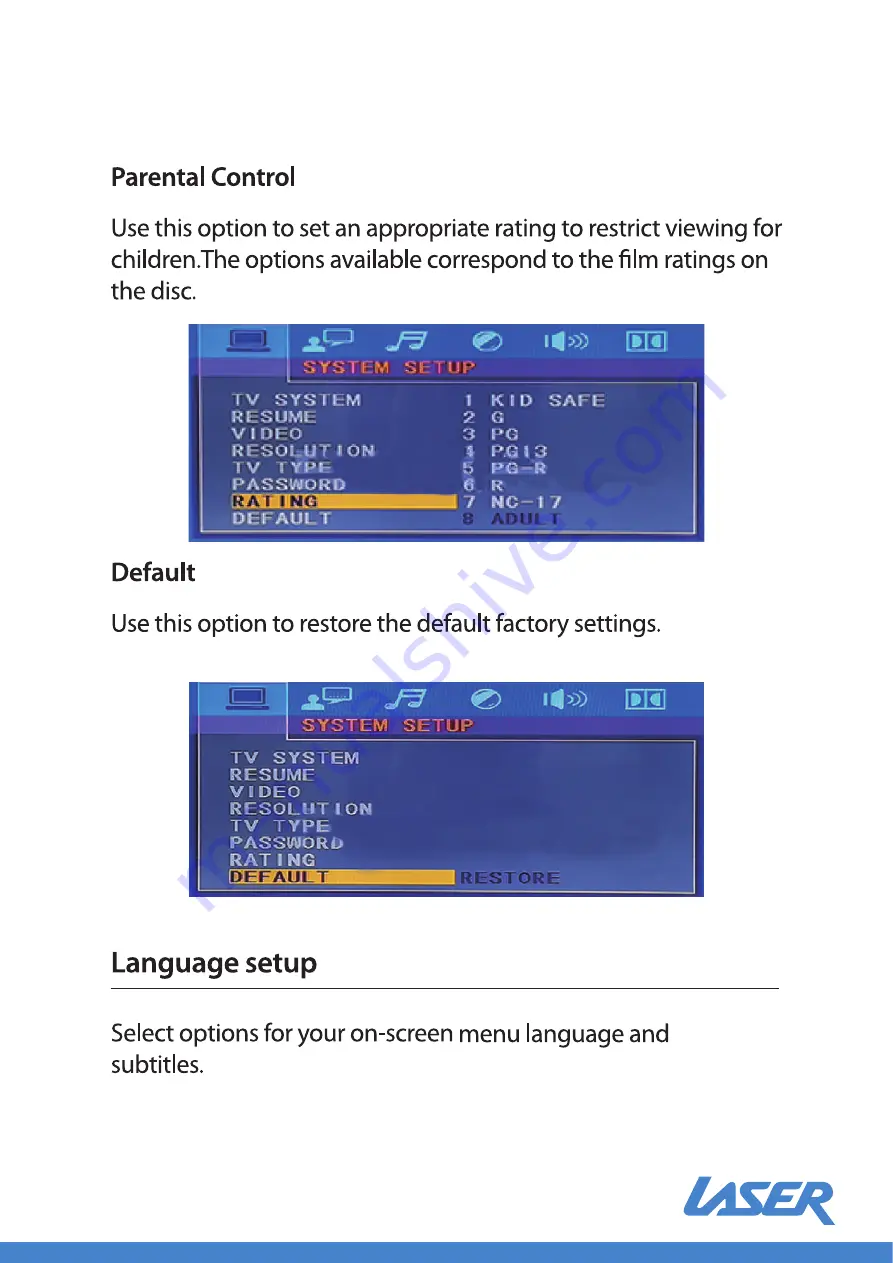 Laser DVD-HD012 Instruction Manual Download Page 9