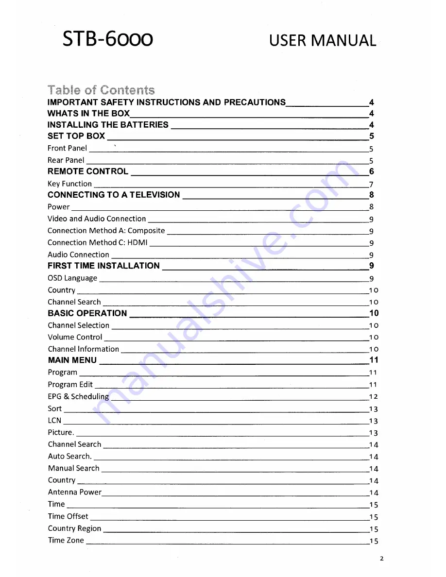 Laser STB-6000 User Manual Download Page 2