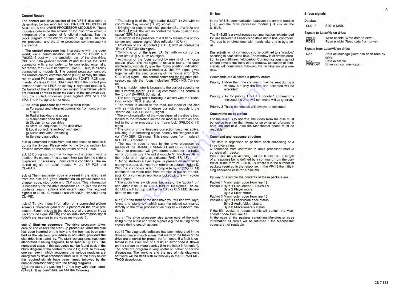 LaserVision VP415 Service Manual Download Page 118