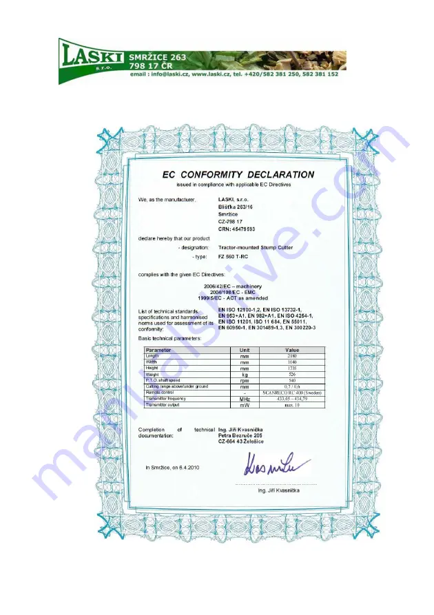 Laski FZ560 T-M Operating Instructions Manual Download Page 5