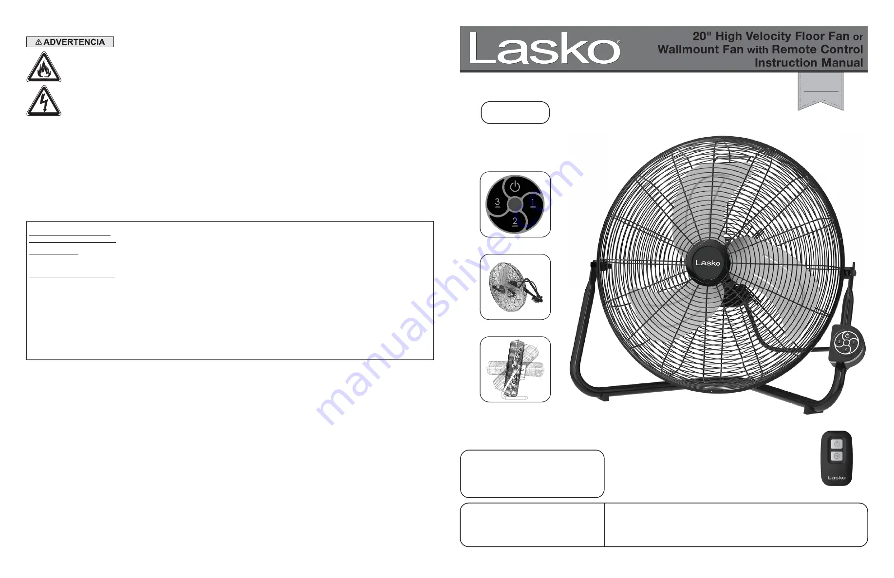 Lasko H20660 Instruction Manual Download Page 1